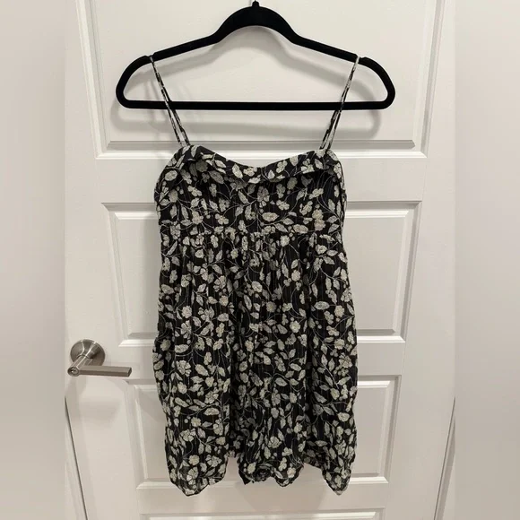 Zara Floral Metallic Printed Romper - Size Small - Picture 4 of 7